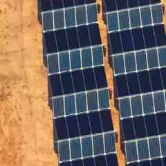 tech - aerial view of solar panels